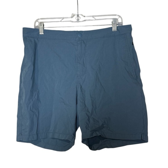 Old Navy Blue Chino Shorts Slim Built-In Flex Size Large Summer Preppy Khaki - Picture 1 of 6